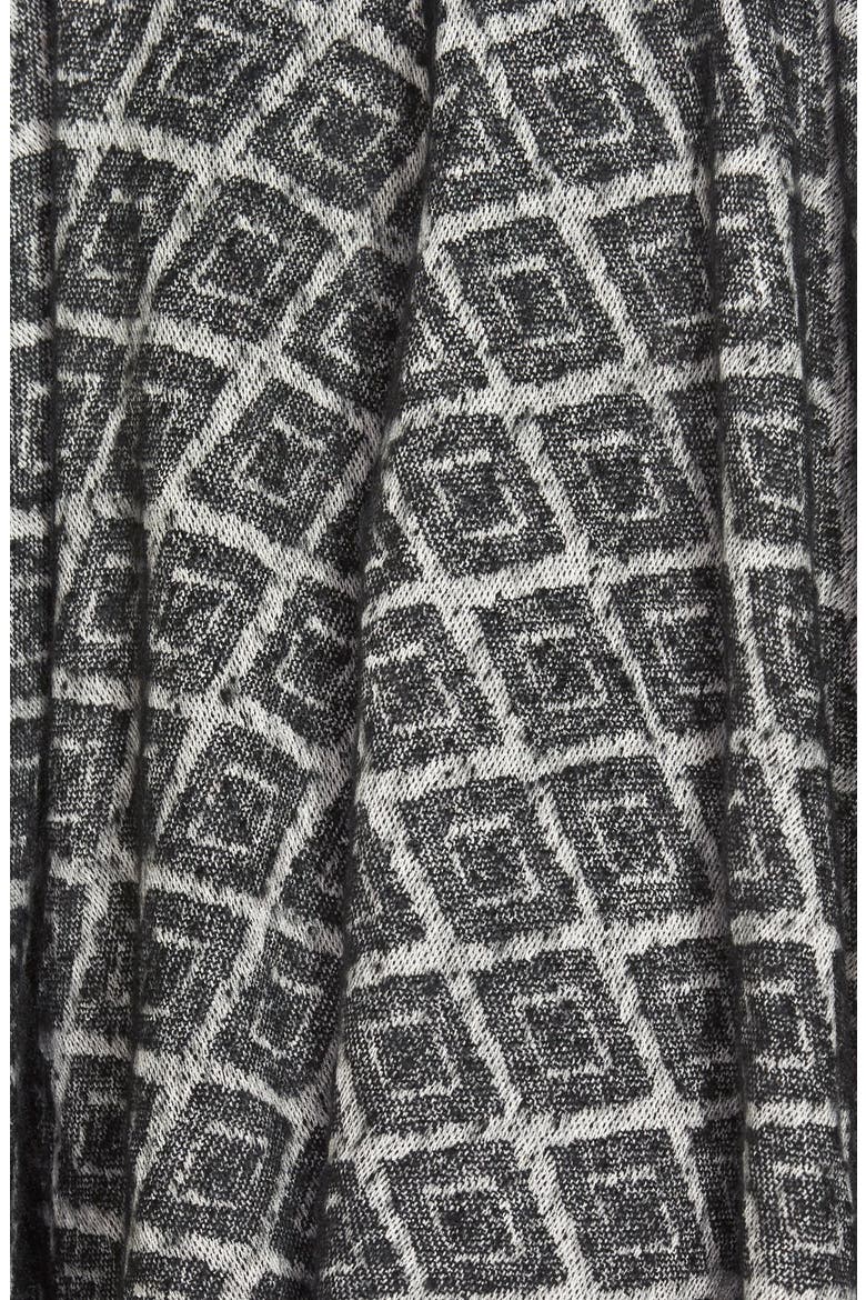 Geo Print Poncho, Alternate, color, BLACK/ IVORY