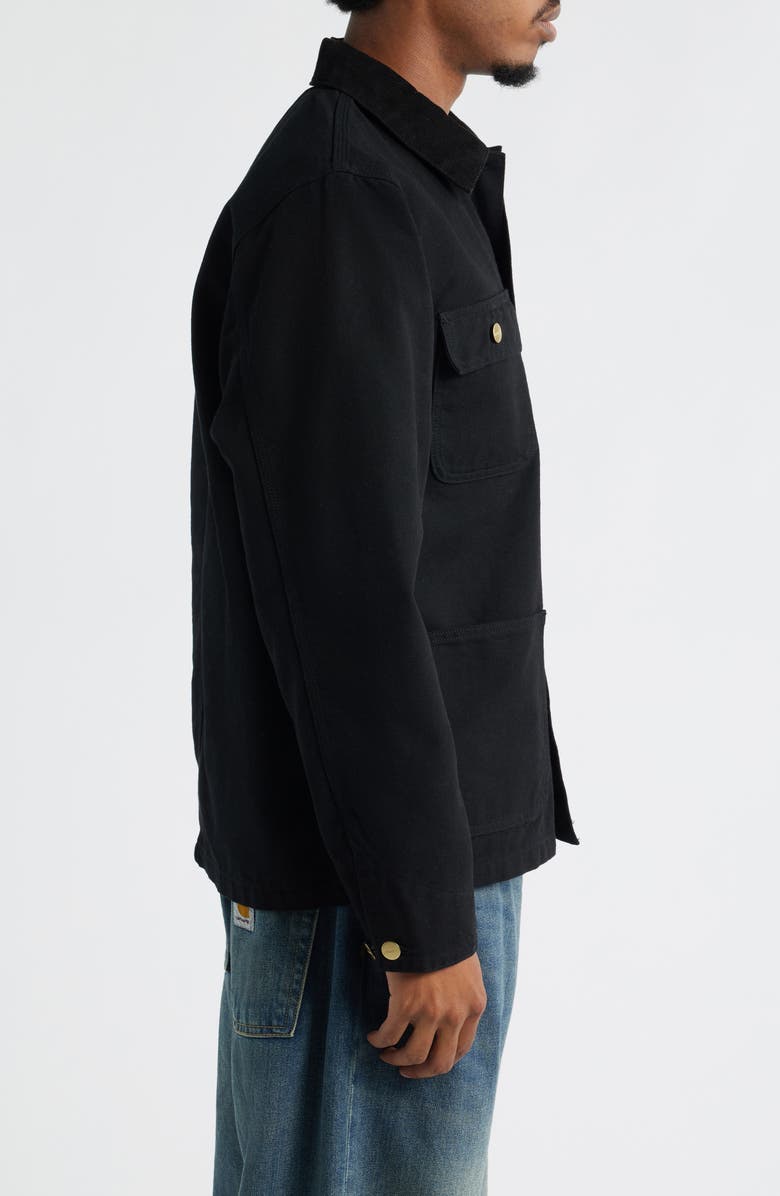 Carhartt Work In Progress Michigan Canvas Coat, Alternate, color, Black / Black Rinse