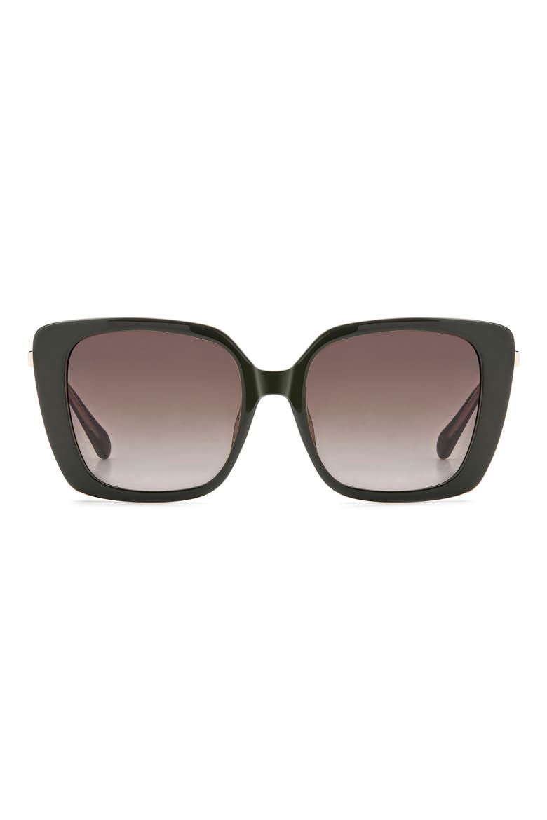 54mm Gradient Square Sunglasses, Main, color, KHAKI/ BROWN SF