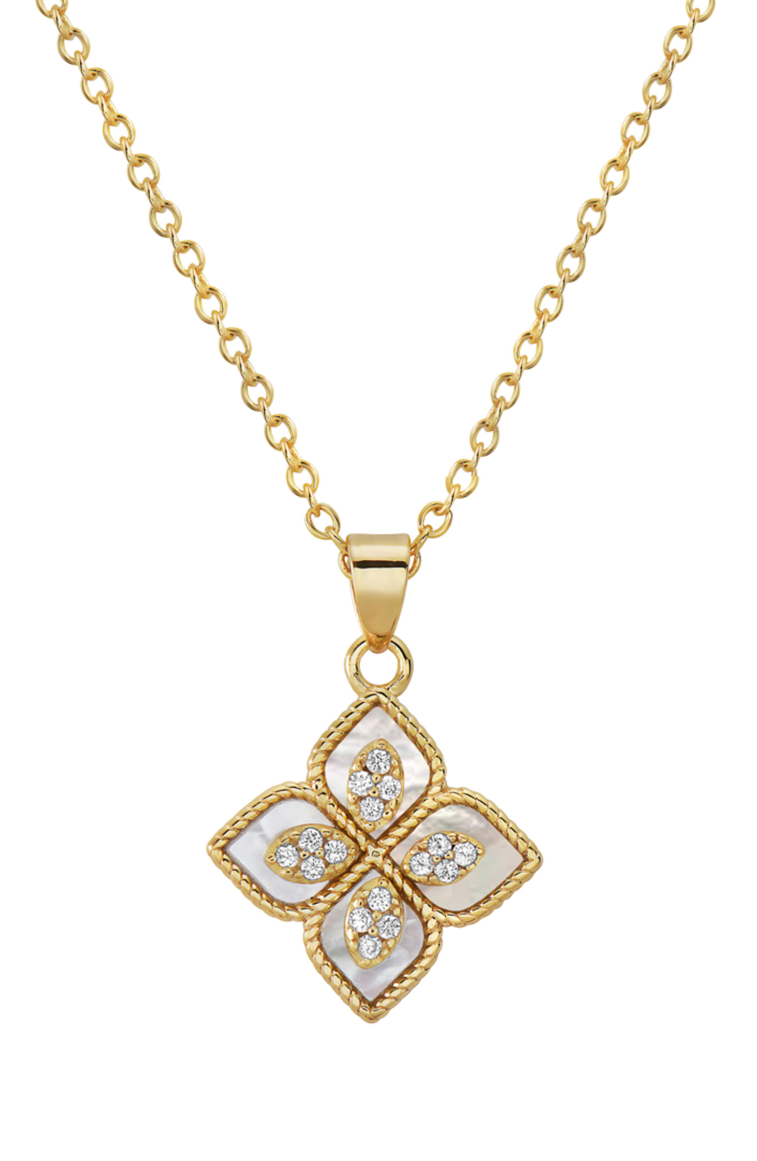 Adornia Renaissance Flower Crystal Pendant Necklace