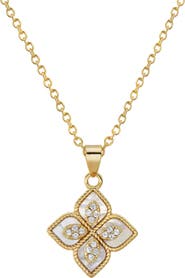Adornia Renaissance Flower Crystal Pendant Necklace