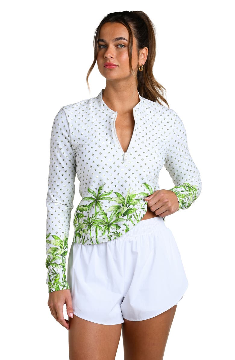 La Blanca Club Palm Half Zip Top, Alternate, color, Lime