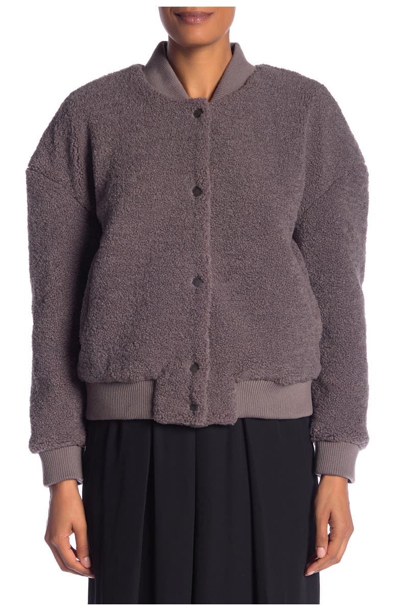 Rebecca Minkoff Smith Faux Shearling Bomber Jacket, Alternate, color, 
