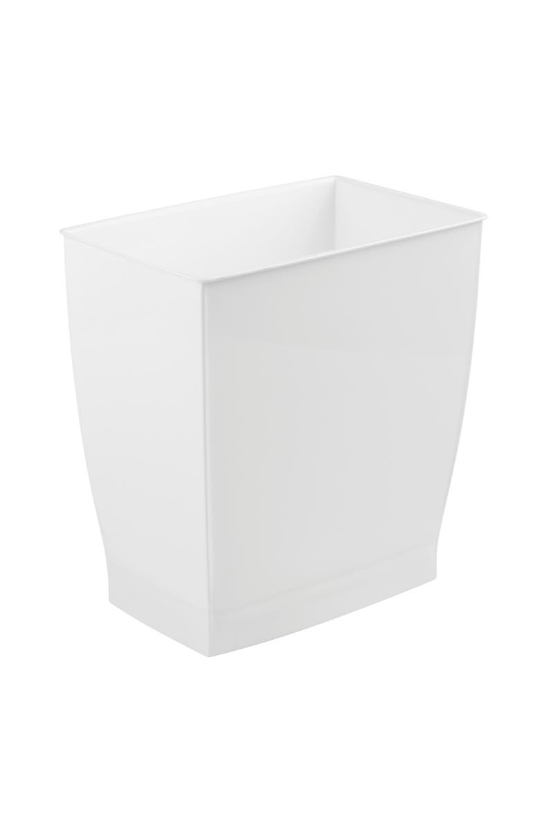 Mono Rectangular Trash Can, 2.5 Gal. / 9.5 Liter, 4-Pack, White, Made in USA, Alternate, color, White