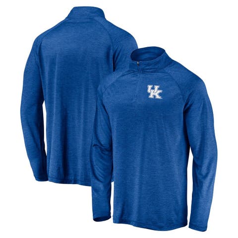 Men's Fanatics Branded Royal Kentucky Wildcats Striated Raglan Lightweight Quarter-Zip Top