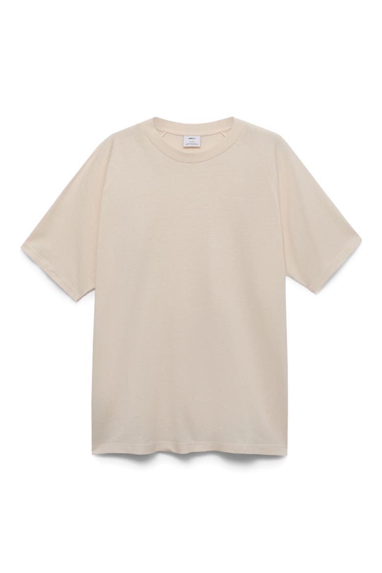 Oversize Cotton & Linen Crewneck T-Shirt, Alternate, color, SAND