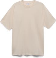 MANGO Oversize Cotton & Linen Crewneck T-Shirt