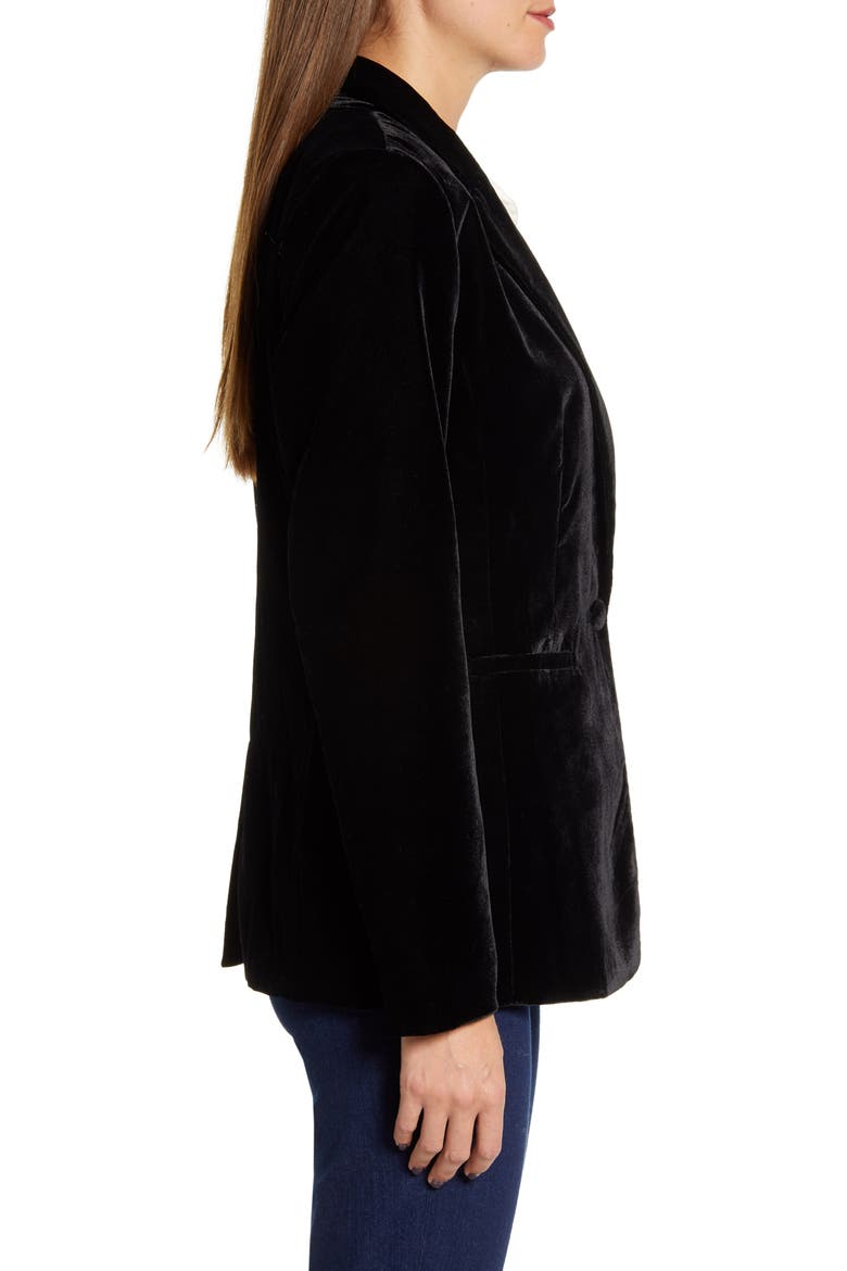 Velvet Blazer, Alternate, color, BLACK