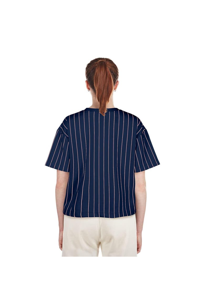 Women's New Era Navy Washington Nationals 2025 City Connect Pinstripe T-Shirt, Alternate, color, Navy