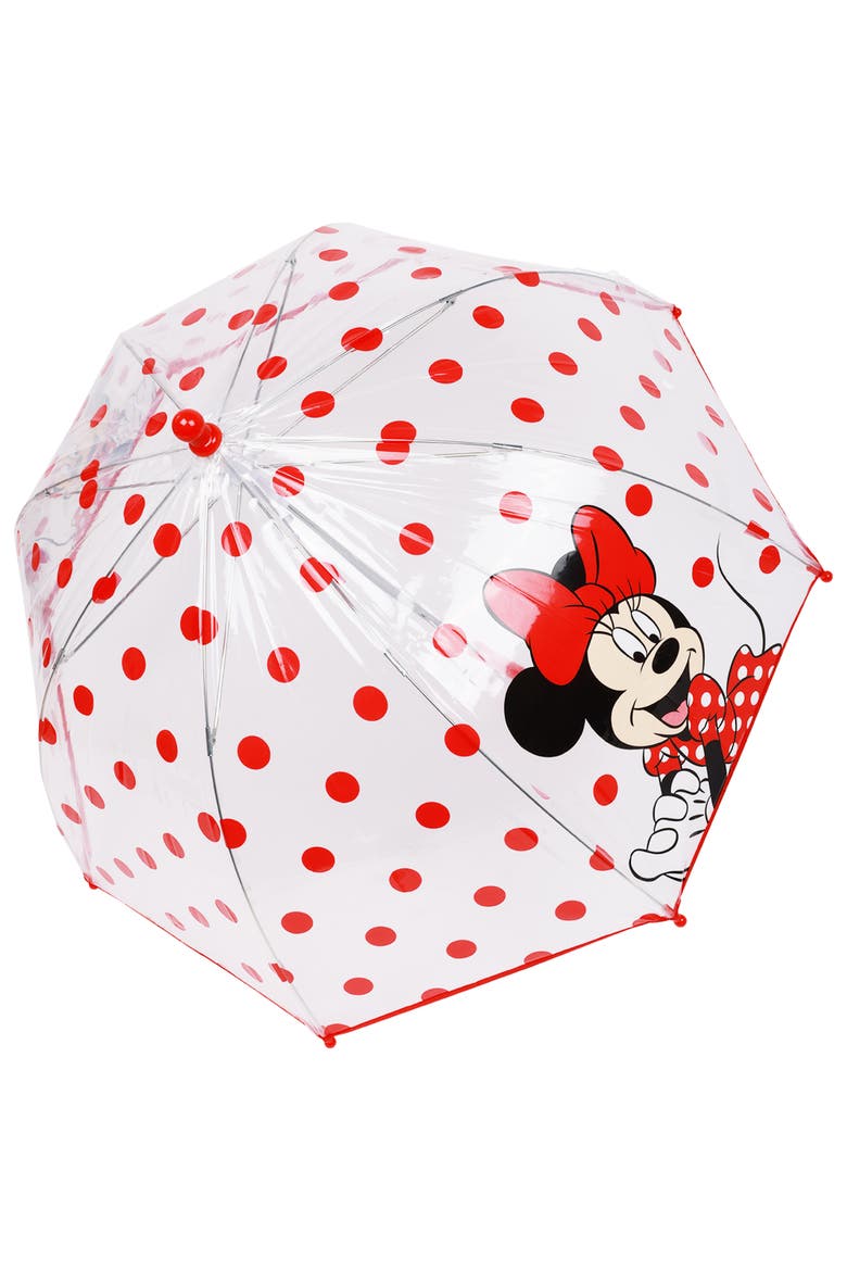 Minnie Mouse Children's Clear Dome Umbrella, Alternate, color, RED