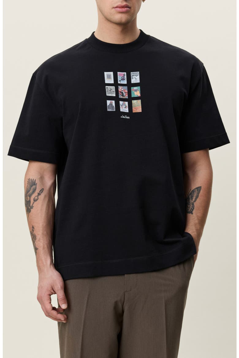 Stamp Organic Cotton Graphic T-Shirt, Main, color, BLACK