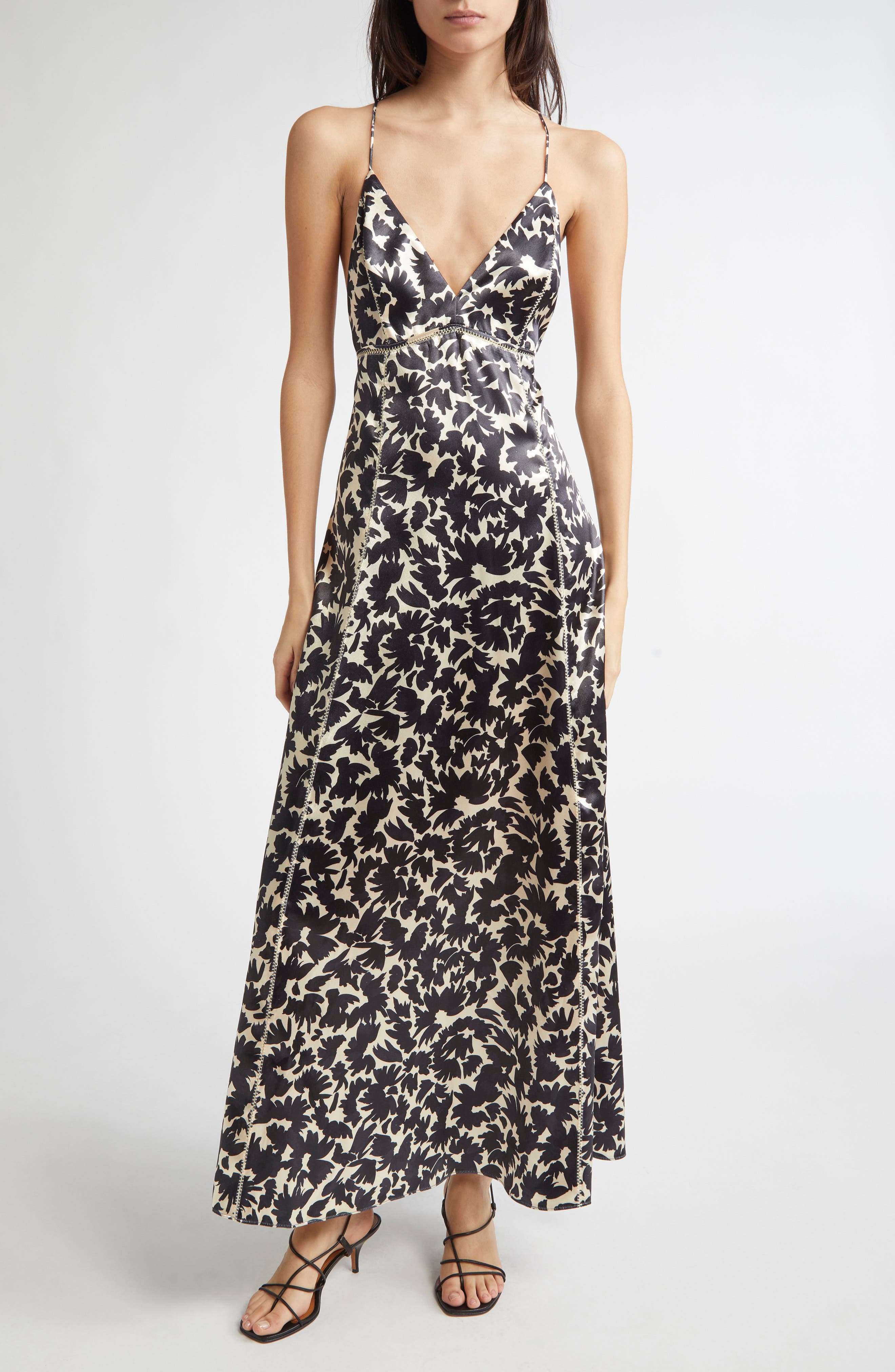 Ulla Johnson Evie Print Satin Maxi Dress