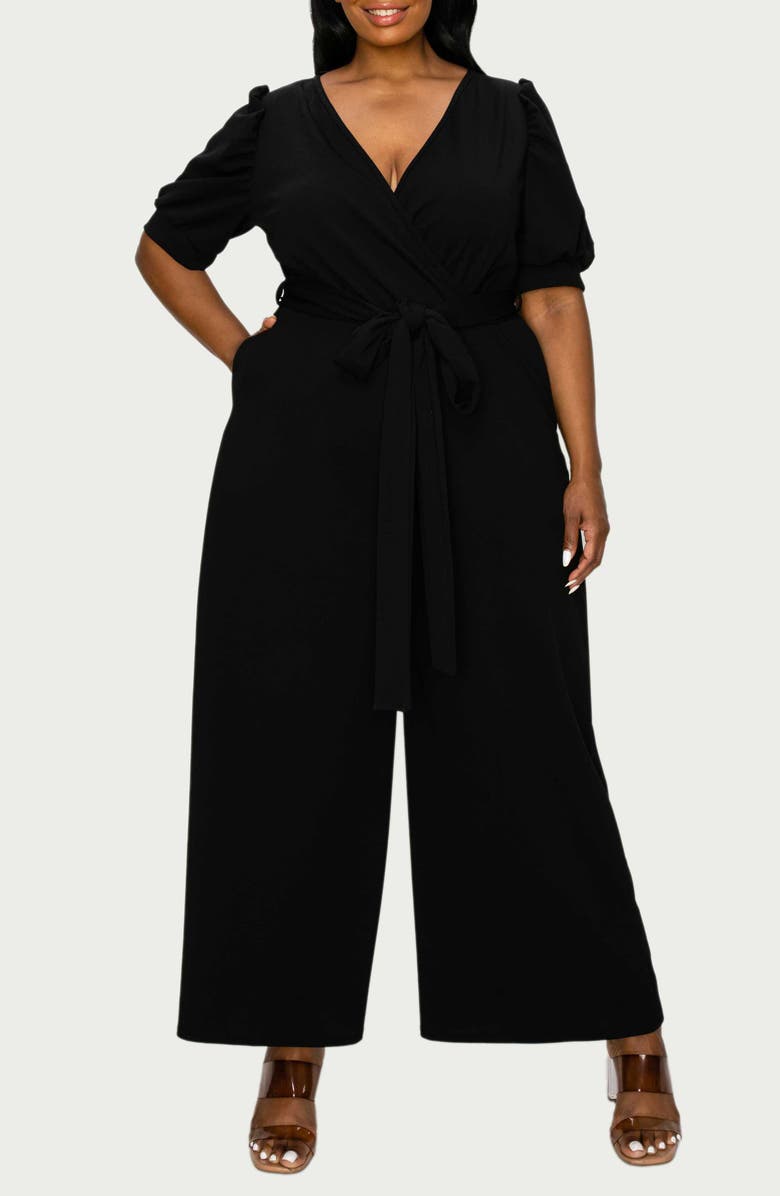 L I V D Iris Belted Wide Leg Jumpsuit, Alternate, color,