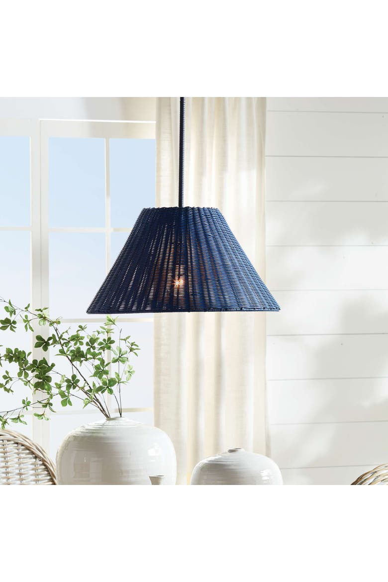 Tristan Rattan Pendant, Alternate, color, Blue