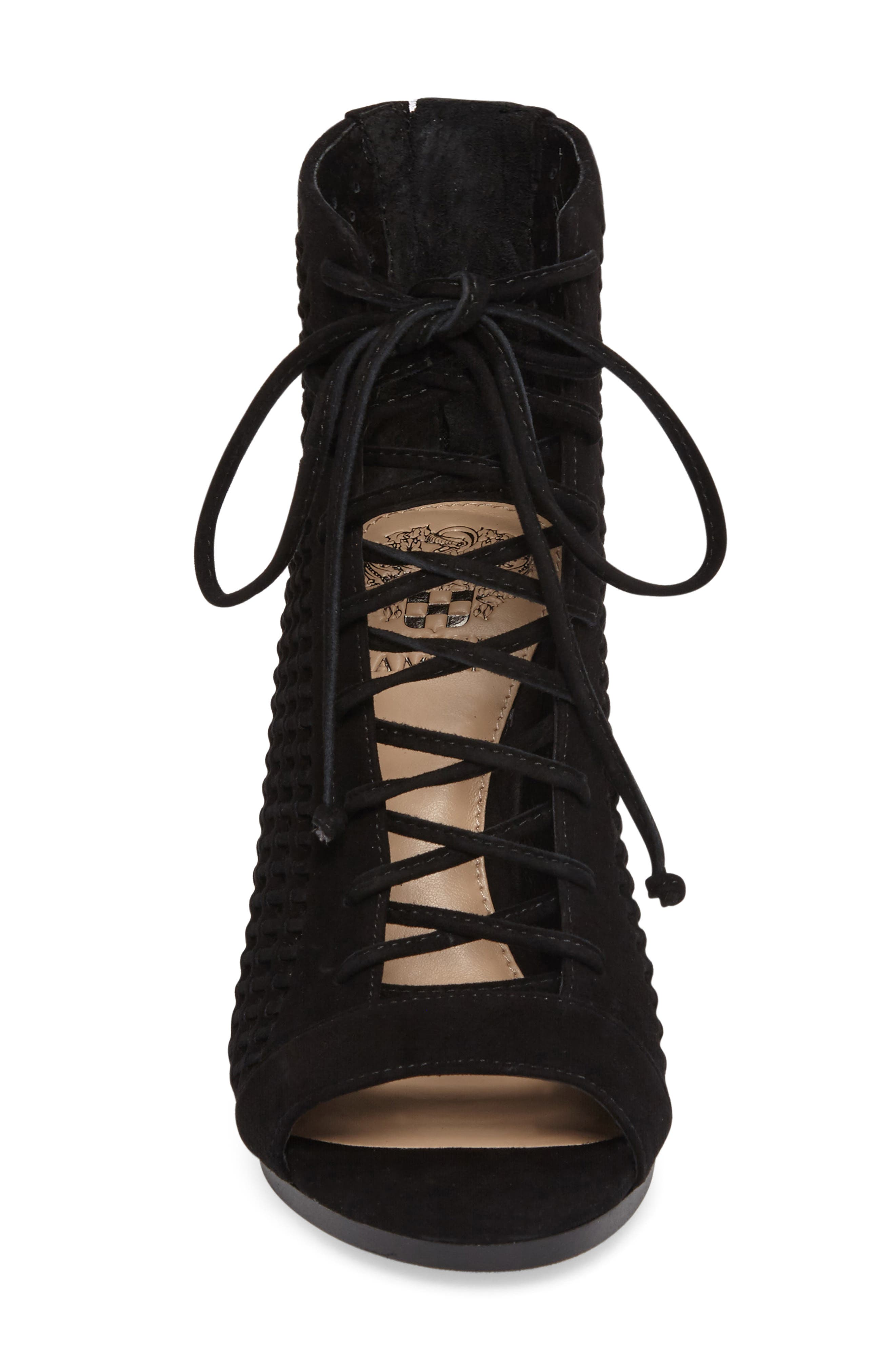 Vince Camuto Kevina Lace-Up Open Toe Bootie, Alternate, color, 