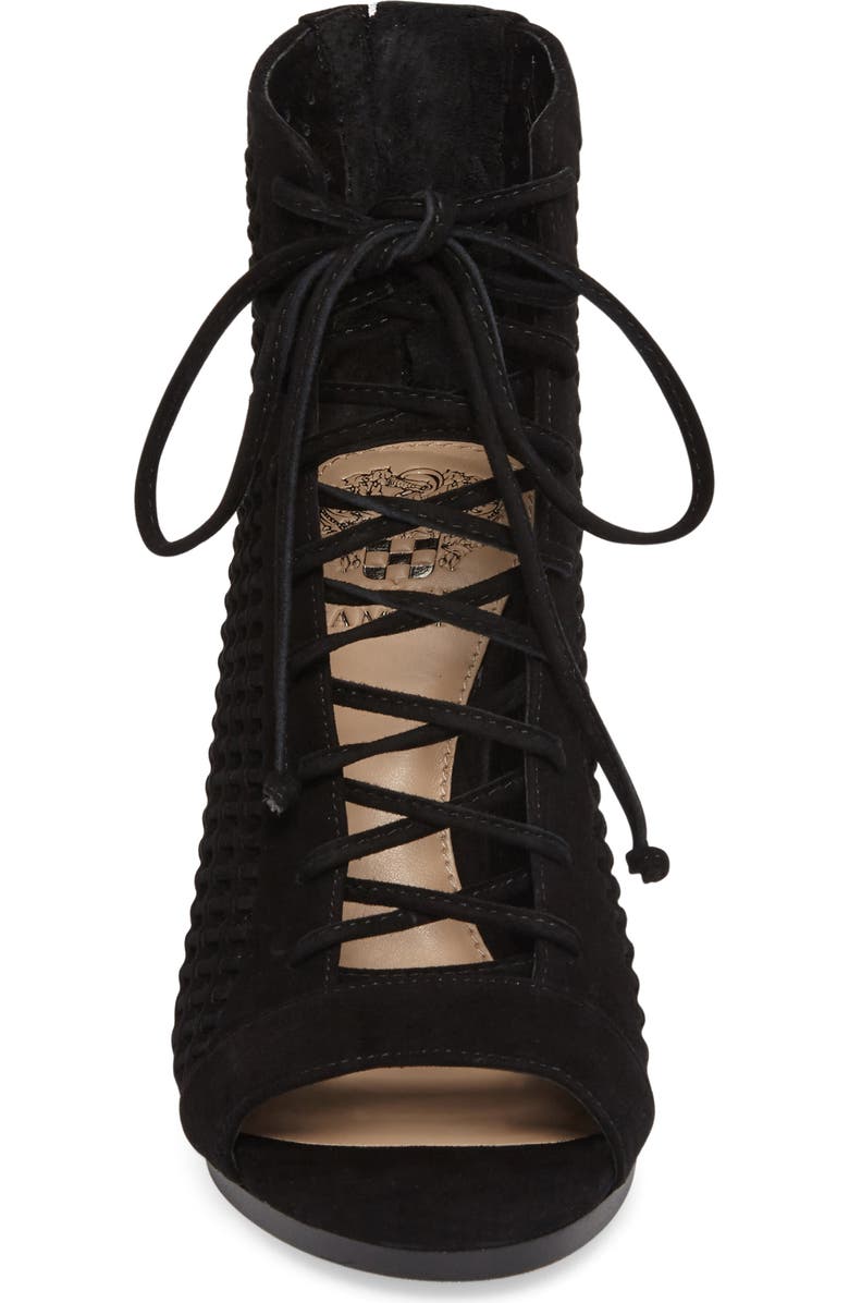 Vince Camuto Kevina Lace-Up Open Toe Bootie, Alternate, color,