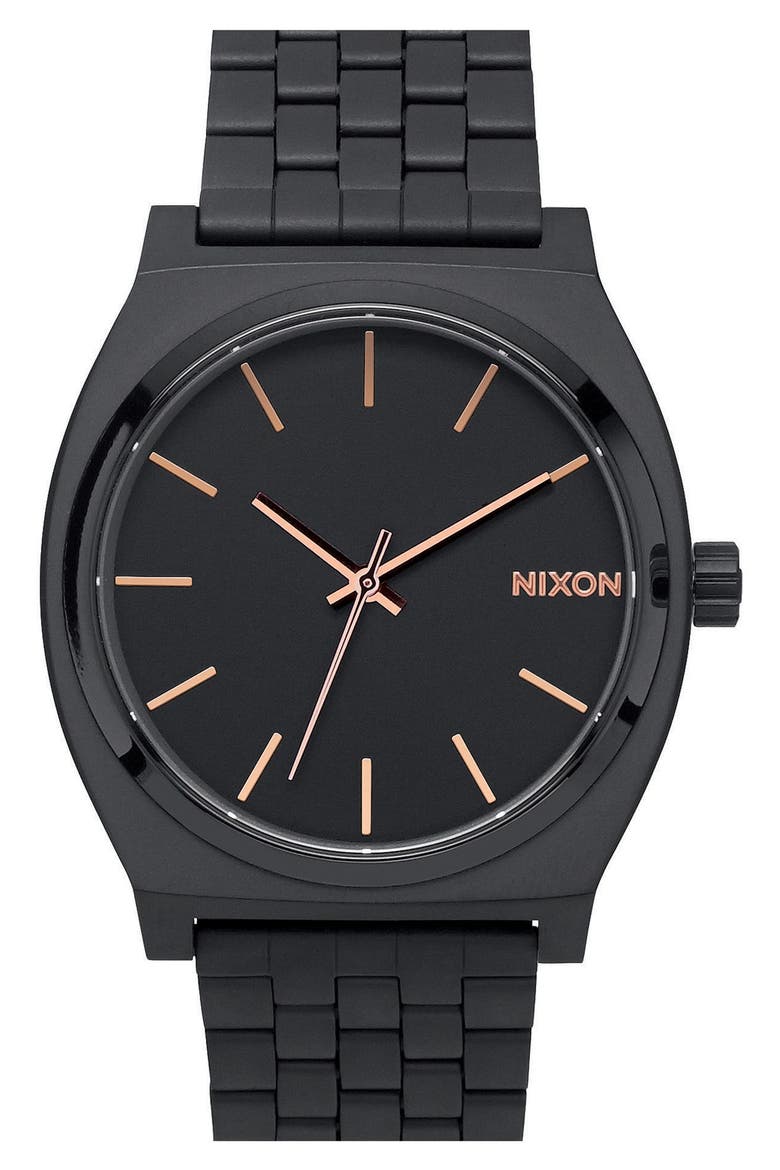 'The Time Teller' Bracelet Watch, 37mm, Main, color, BLACK