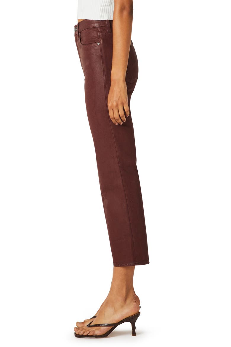 Remi Coated High Waist Crop Straight Leg Jeans, Alternate, color, HIGH SHINE BRICK