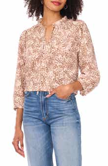 Vince Camuto Tie Neck Peasant Top
