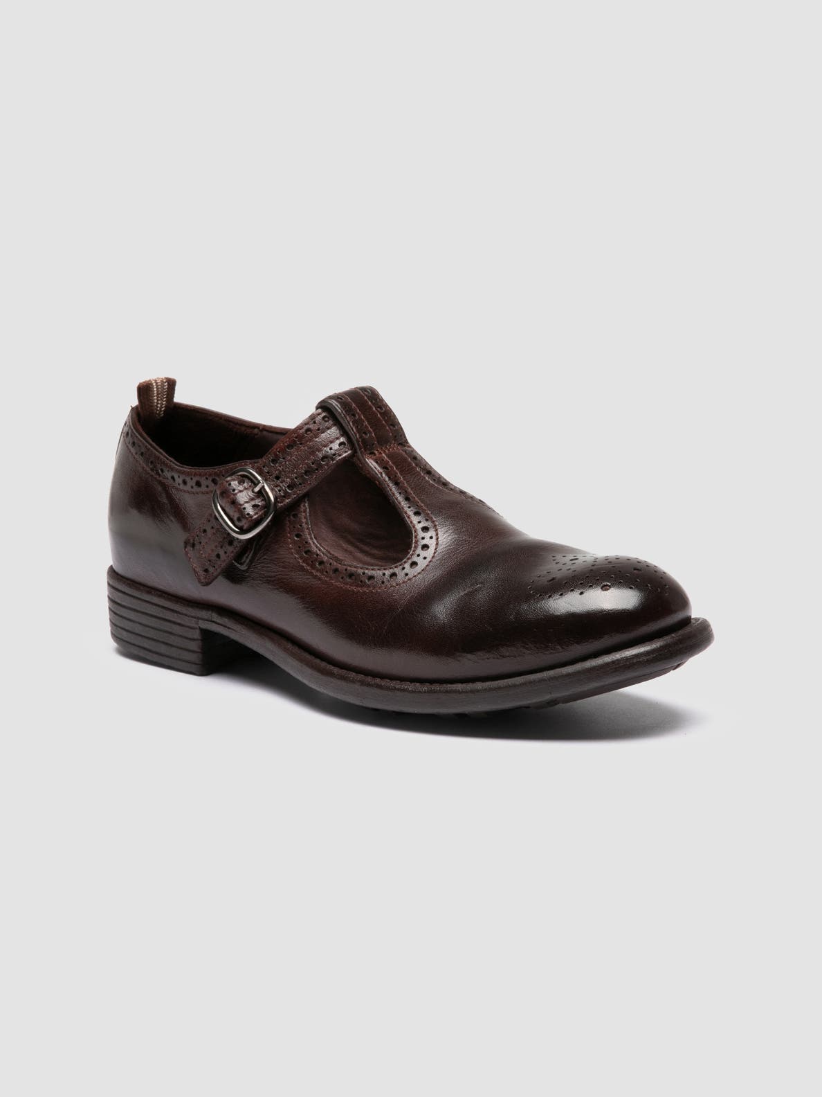 Calixte 071 Leather T-Bar Shoes, Alternate, color, Burgundy