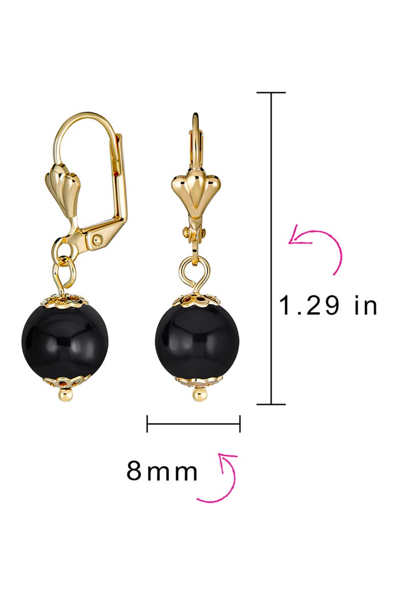 Set of 2 Assorted Classic Round Stone Drop Earrings, Alternate, color, BLACK