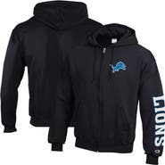 Champion Men's Champion Black Detroit Lions Powerblend Fleece Full-Zip Hoodie