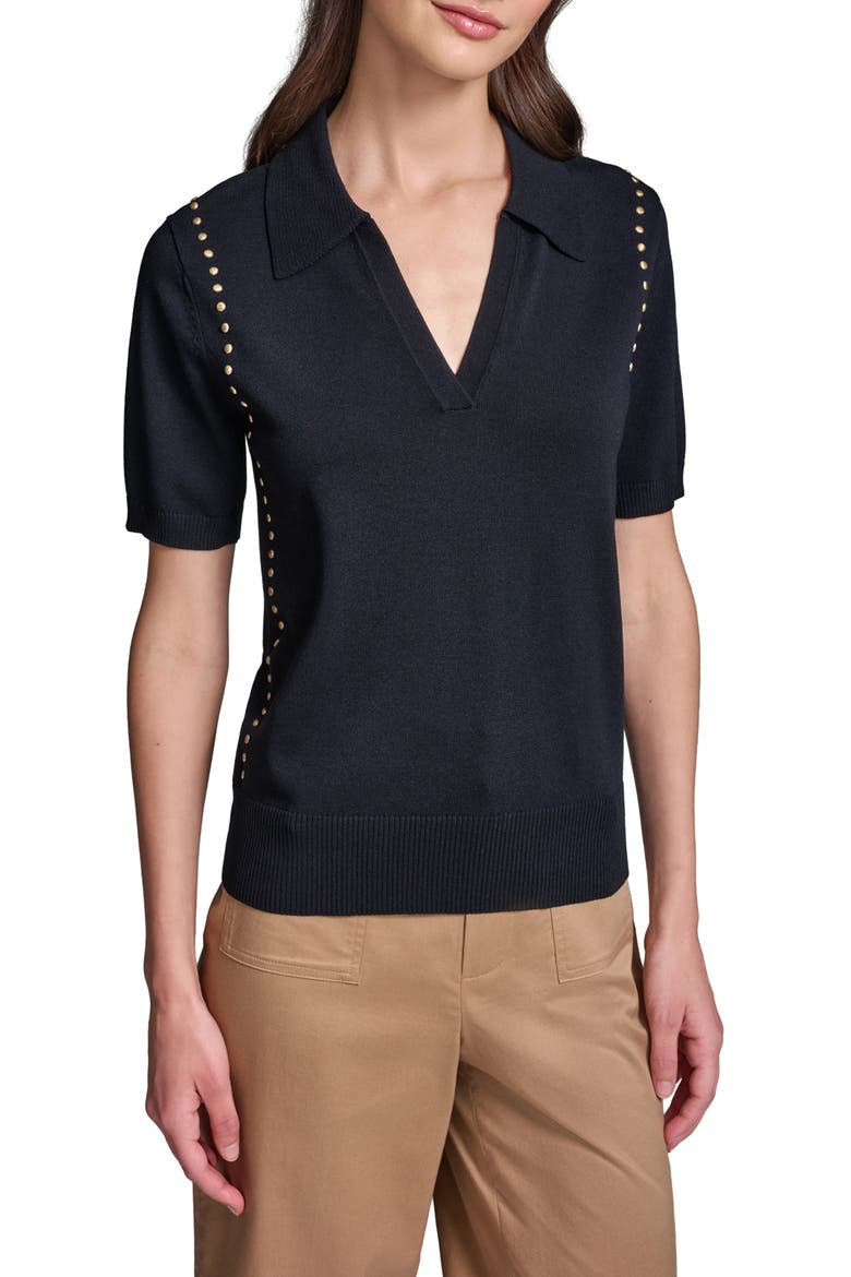 Stud Detail Sweater, Main, color, MIDNIGHT NAVY