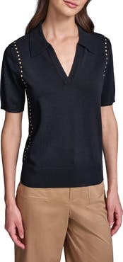 KARL LAGERFELD PARIS Stud Detail Sweater