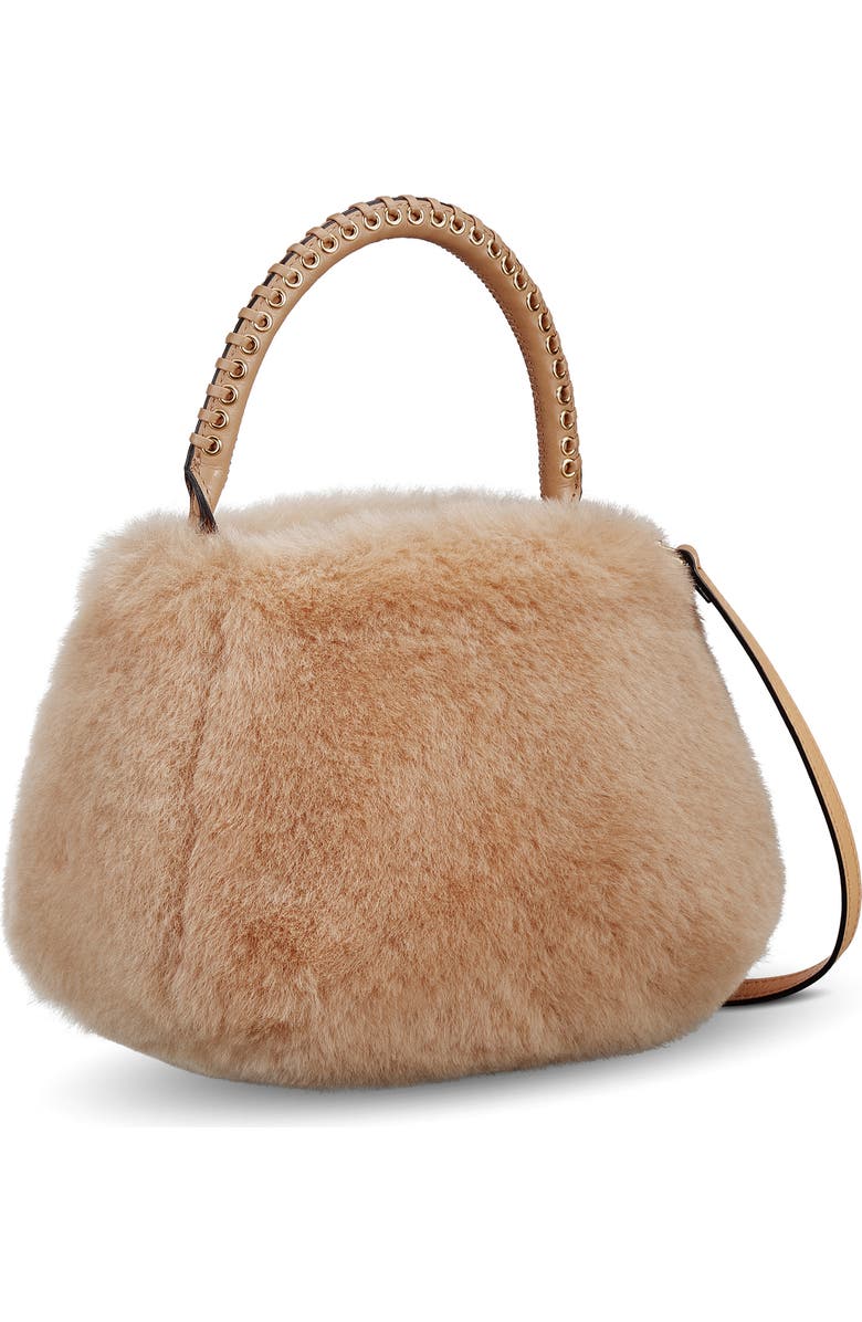 AIMEE Top Handle Genuine Shearling & Leather Crossbody Bag, Alternate, color,
