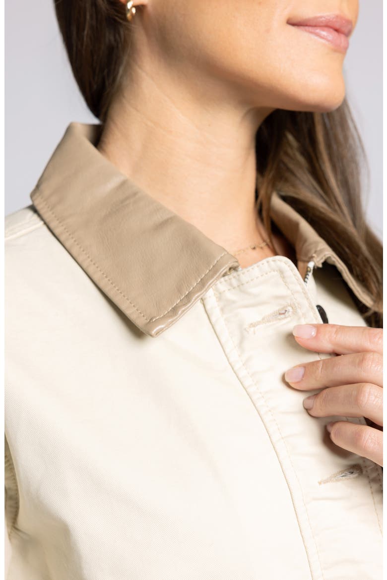 Zola Cotton Crop Barn Jacket, Alternate, color, ECRU