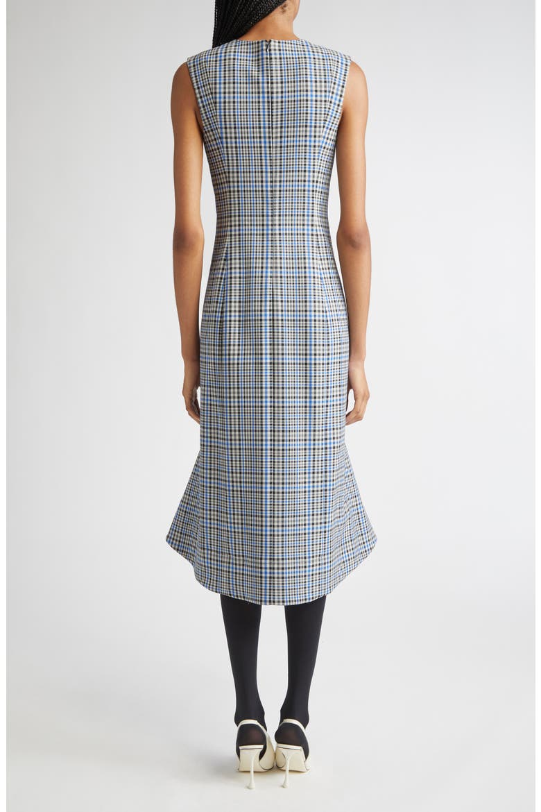 Bruna Plaid Midi Dress, Alternate, color, BLUE MULTI
