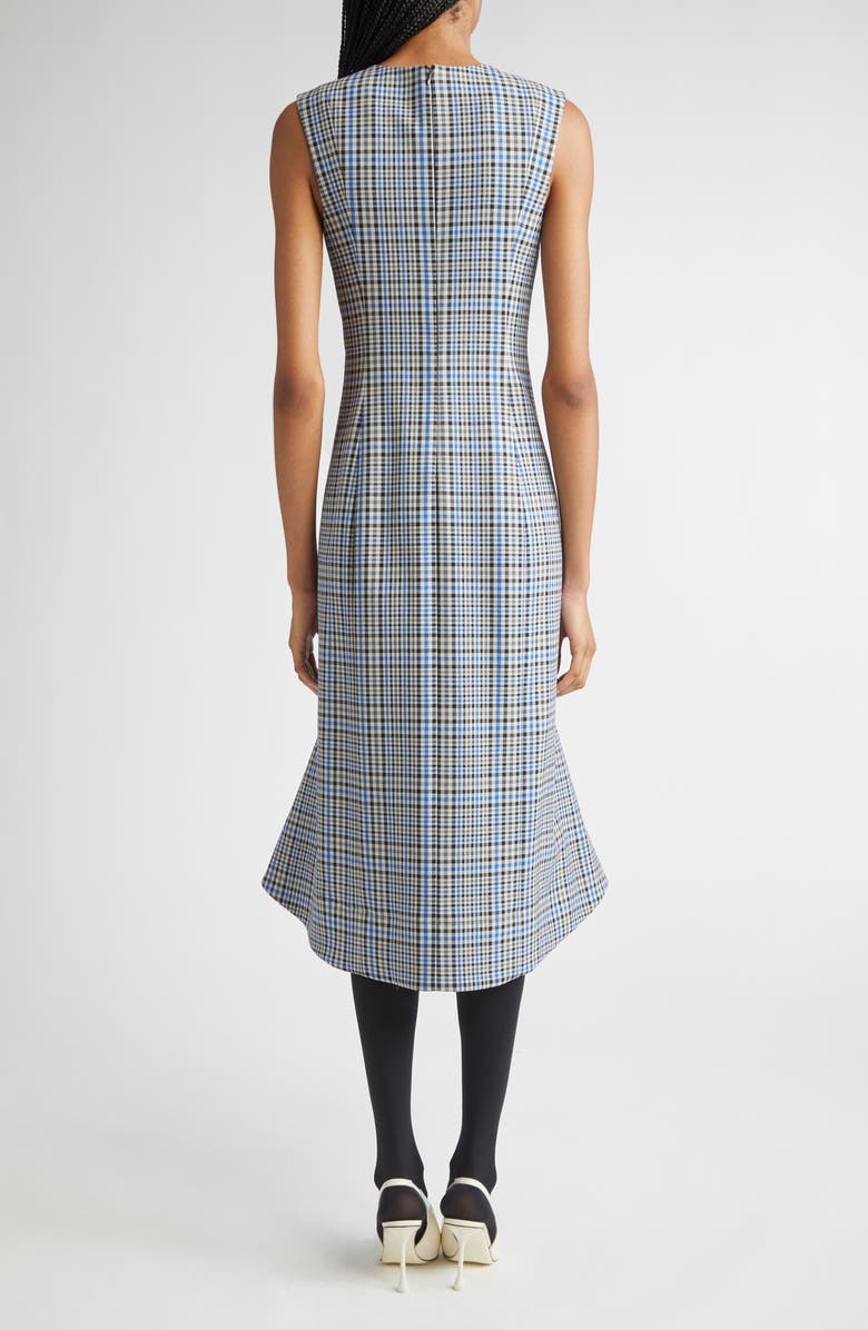 Proenza Schouler Bruna Plaid Midi Dress, Alternate, color, Blue Multi