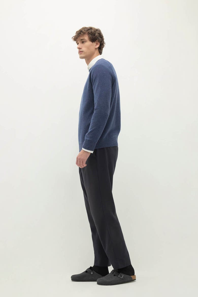 Lorenzo Cashmere Crewneck, Alternate, color, Indigo Heather