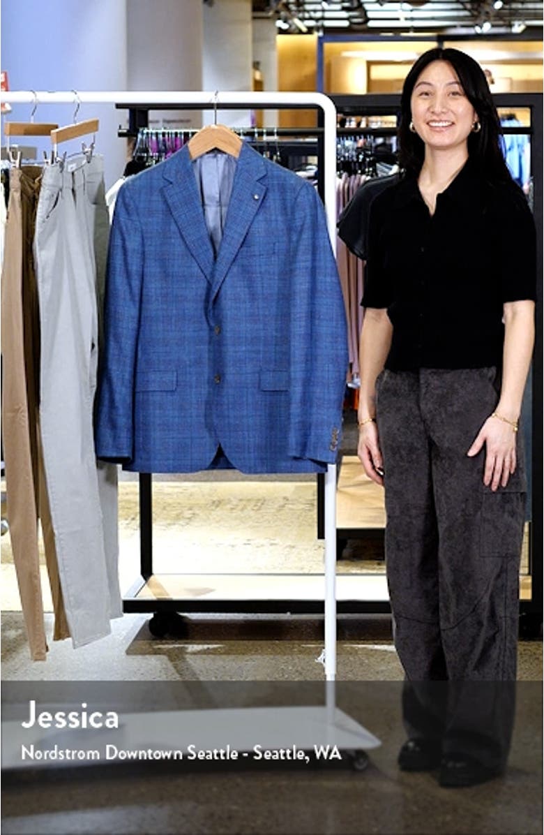 Midland Contemporary Fit Plaid Wool Blend Blazer, sales video thumbnail