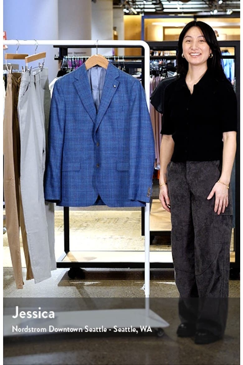 Midland Contemporary Fit Plaid Wool Blend Blazer video