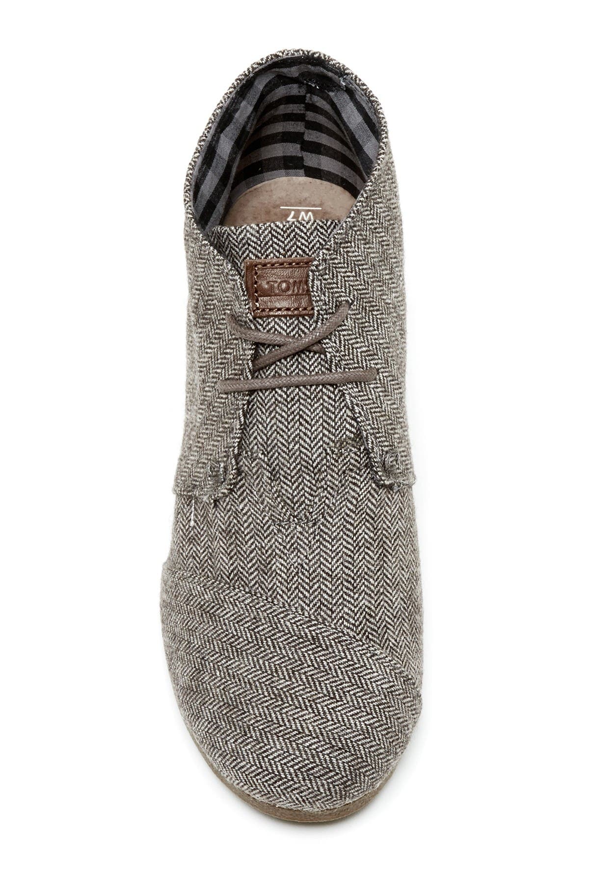 TOMS 'Desert' Herringbone Wedge Bootie, Alternate, color, 