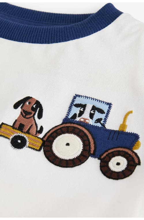 Next Kids' Farm Colorblock Cotton Graphic T-shirt In White
