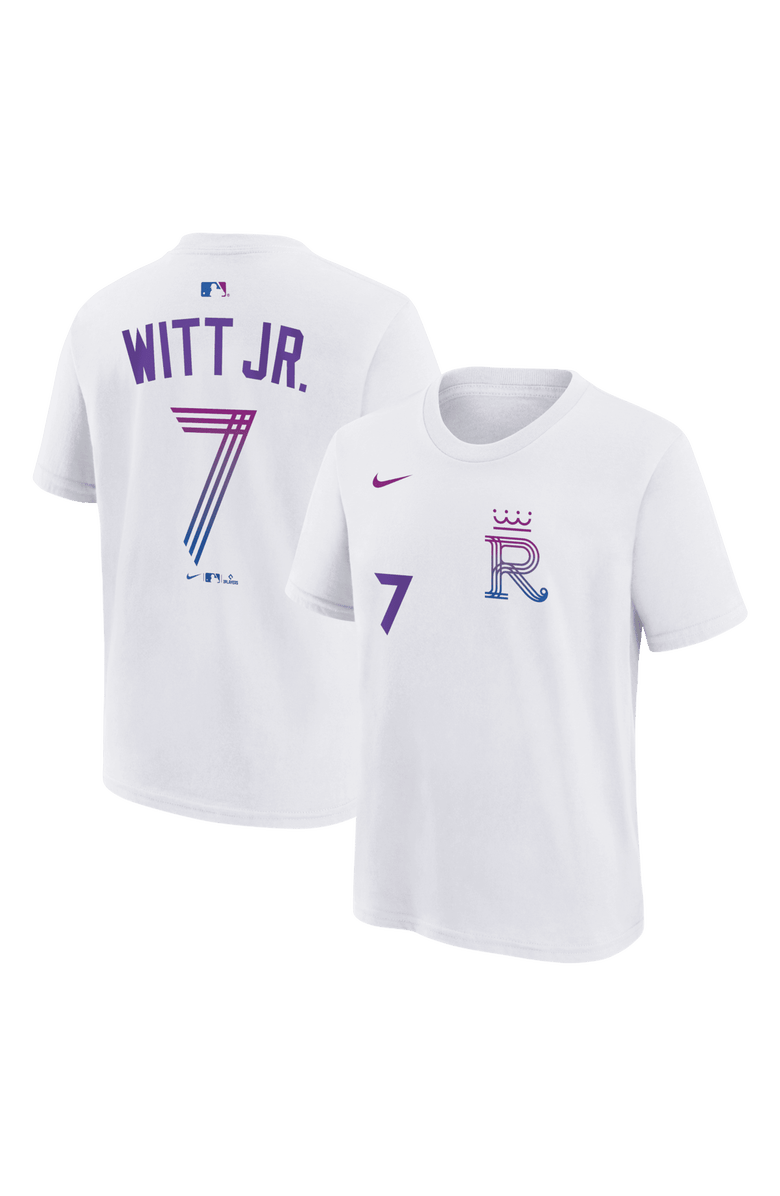Nike Youth Nike Bobby Witt Jr. White Kansas City Royals 2026 City Connect Name & Number T-Shirt, Main, color, White
