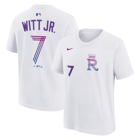 Youth Nike Bobby Witt Jr. White Kansas City Royals 2026 City Connect Name & Number T-Shirt