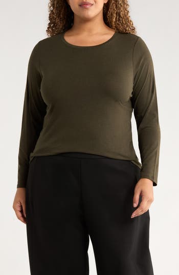 Round Neck Eileen Fisher Long Sleeve Tee Eileen Fisher Round Neck