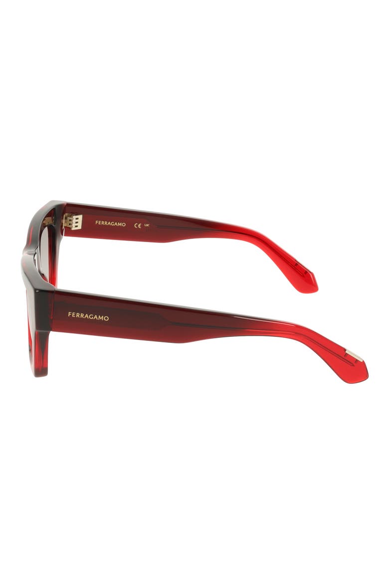 50mm Gradient Cat Eye Sunglasses, Alternate, color, TRANSPARENT DARK RED GRADIENT