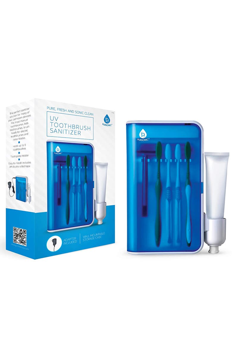 UV Toothbrush Sterilizer Cleaner w/ AC Adapter, Alternate, color, White