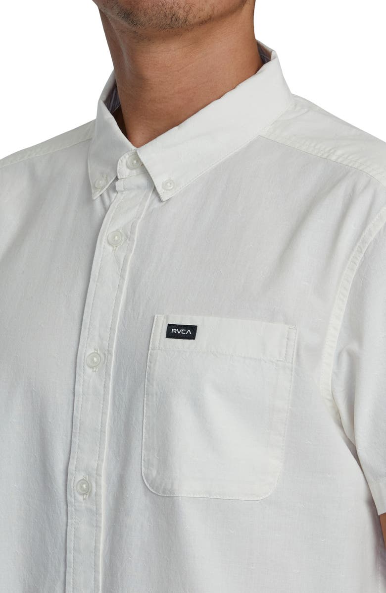 RVCA That'll Do Slim Fit Solid Short Sleeve Cotton Button-Down Shirt, Alternate, color,