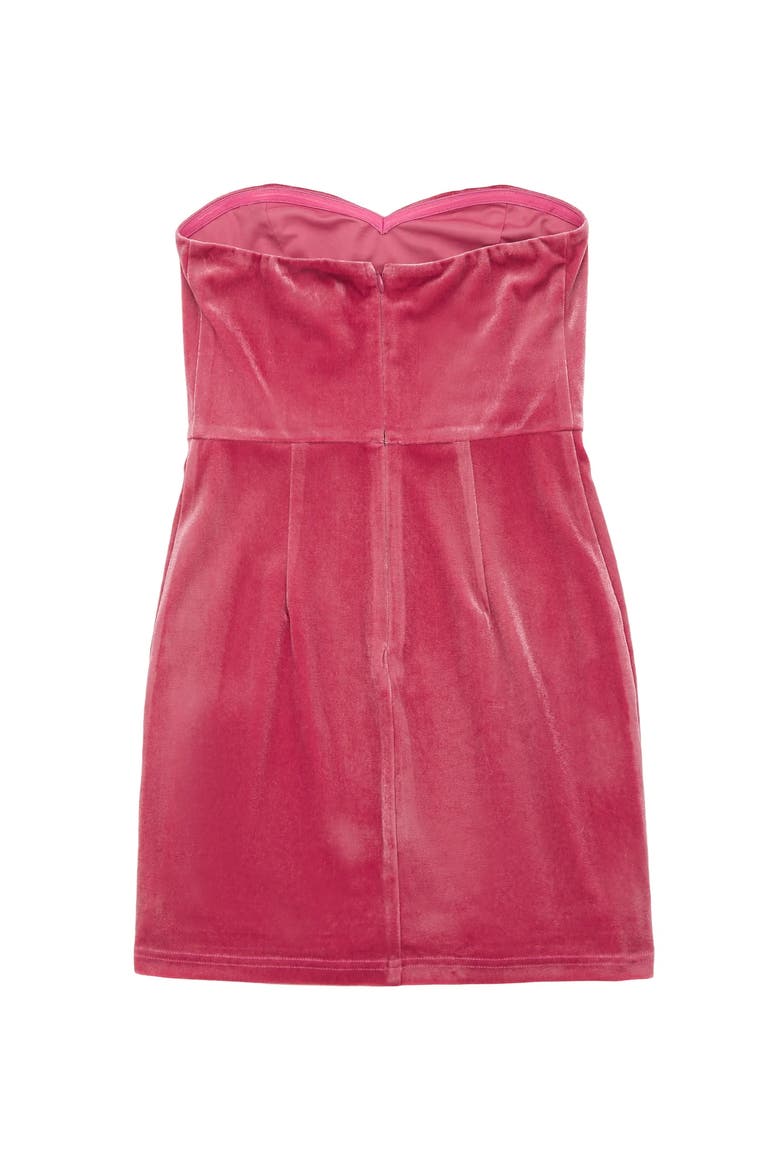 Ella Velour Diamond Bow Dress, Alternate, color, Pink