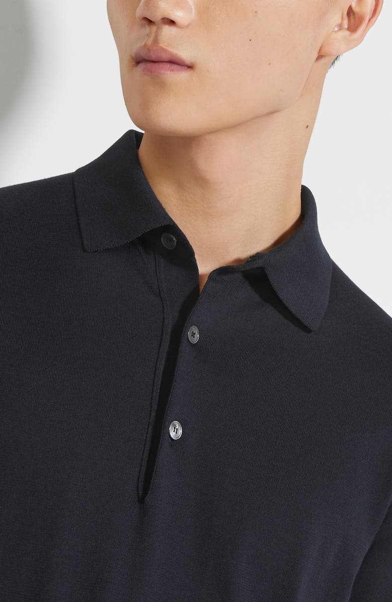 ZEGNA Premium Cotton Polo, Alternate, color, Navy
