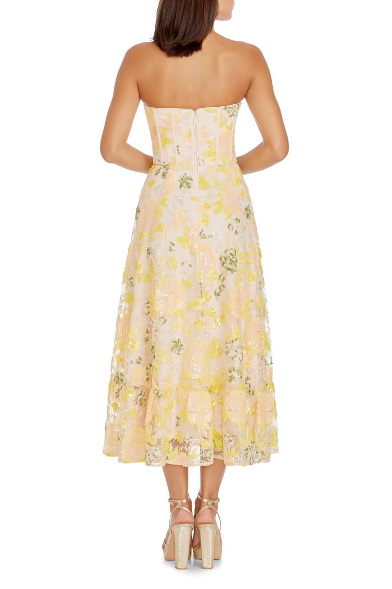 Carina Sequin Appliqué Midi Dress, Alternate, color, CANARY MULTI