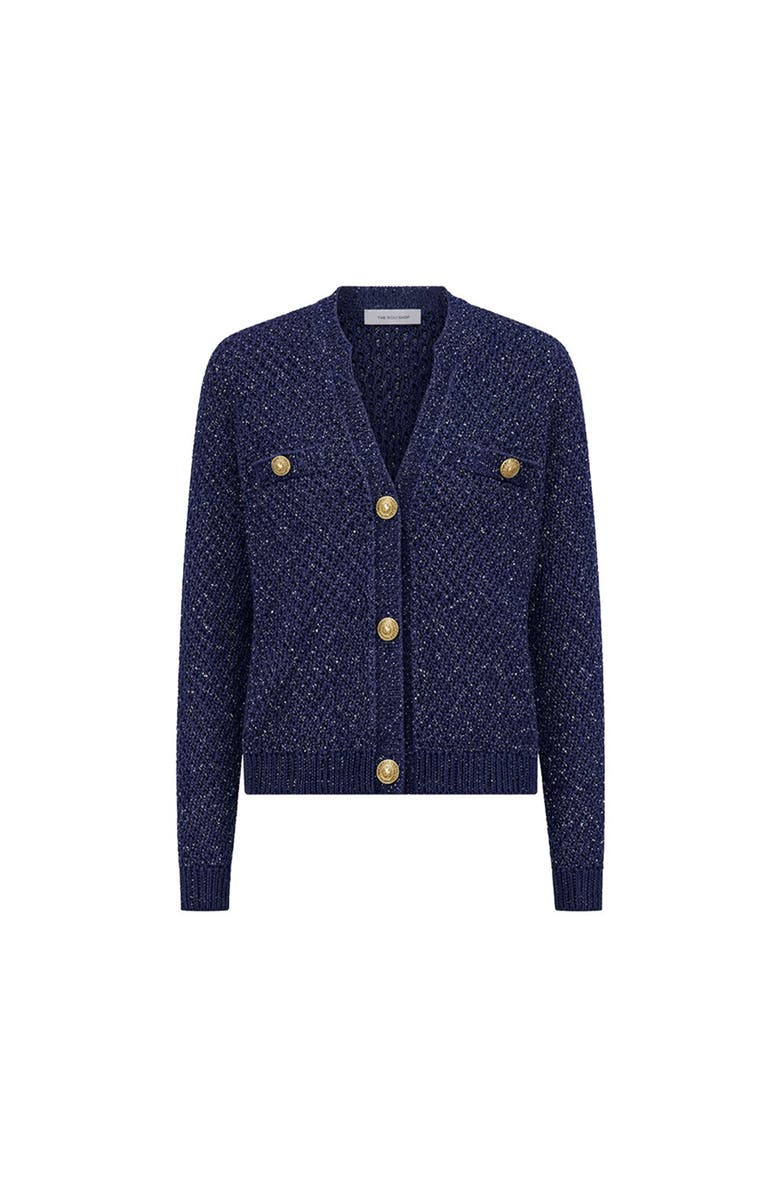 The Noli Shop Shannon Sequin Cardigan Top, Alternate, color, Navy