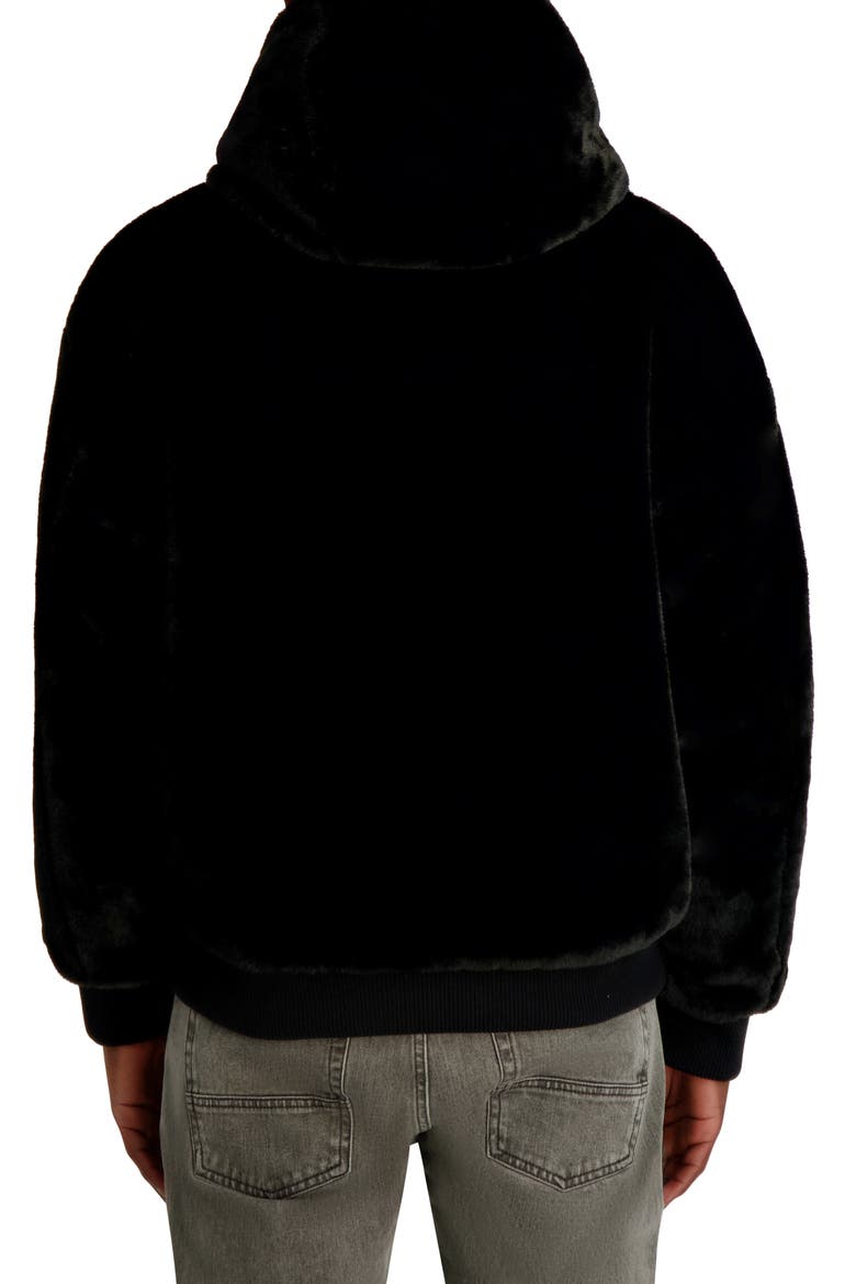 Reversible Zip Front Faux Fur Jacket, Alternate, color, BLACK