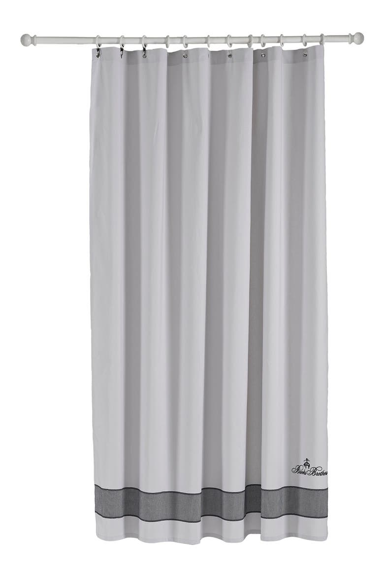 Border Shower Curtain, Main, color, SILVER