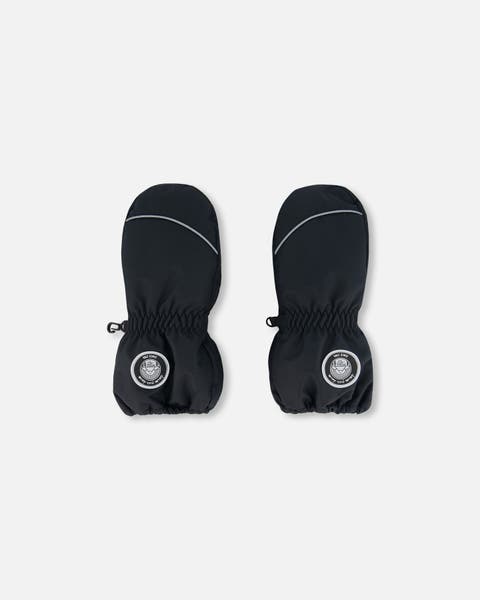 Little Kids Unisex Solid Mittens Black